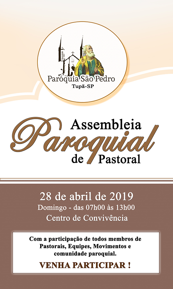 Parquia So Pedro de Tup ir realizar Assembleia Paroquial dia 28 de abril