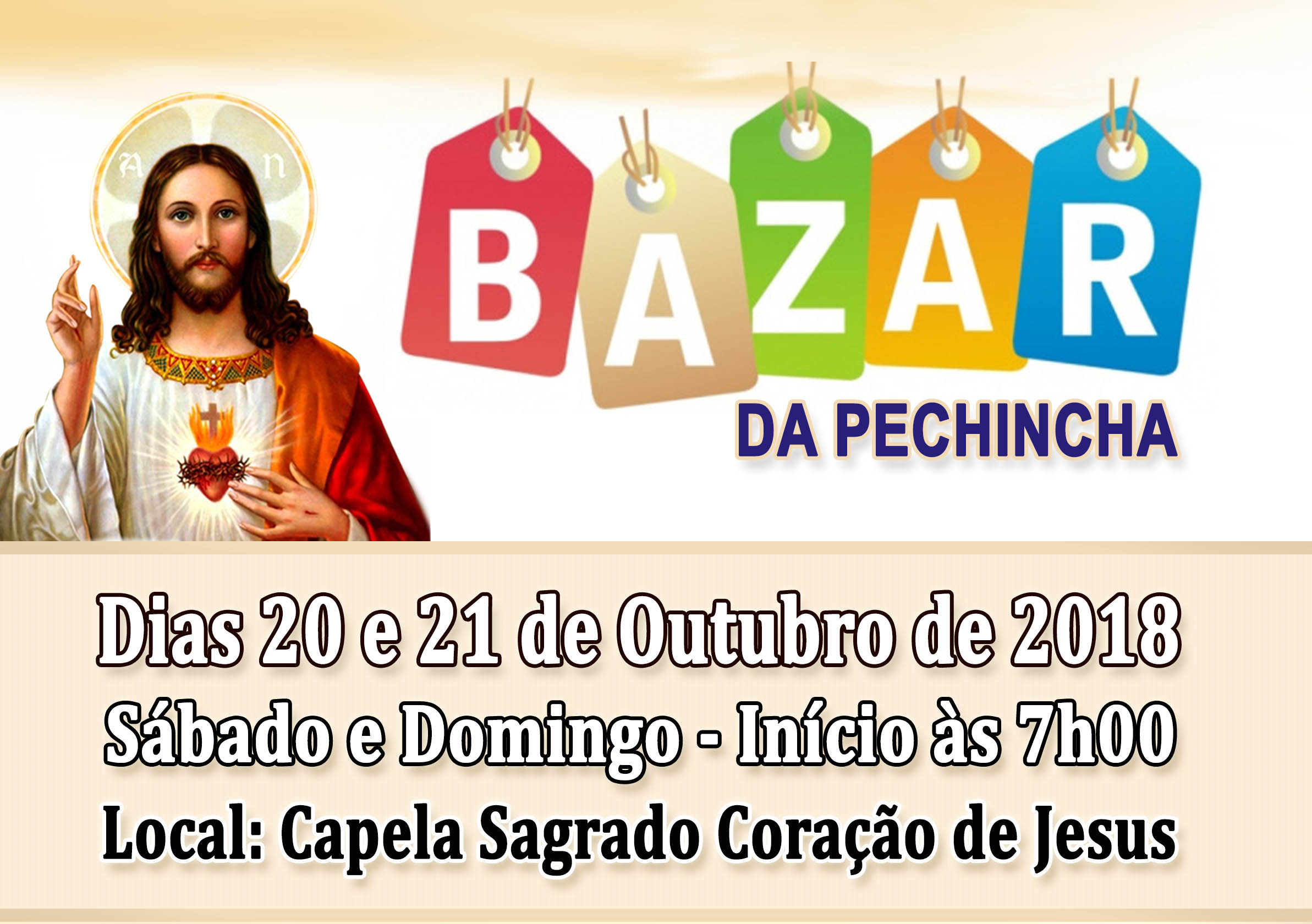Comunidade Sagrado Coração de Jesus promoverá Bazar da Pechincha em prol da Matriz São Pedro