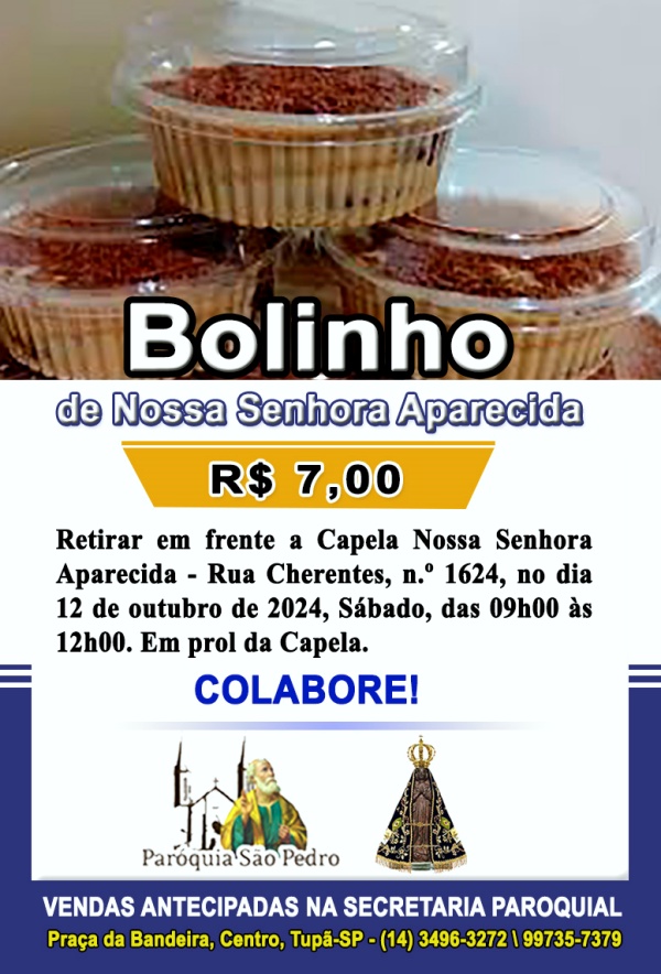 Vendas antecipadas do Bolinho de Nossa Senhora Aparecida