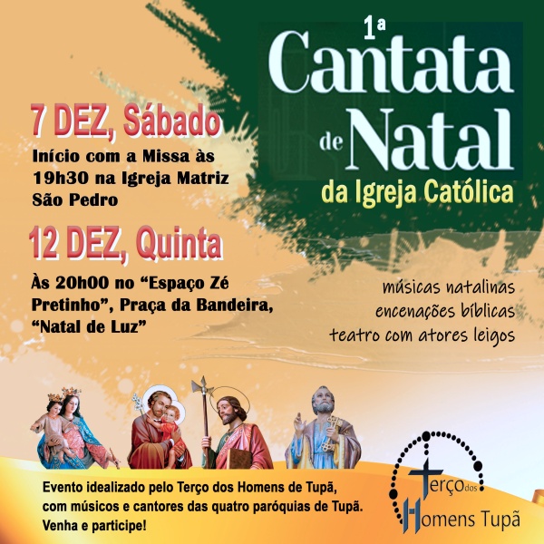 Parquias de Tup anunciam Cantata de Natal nos dias 07 e 12 de dezembro