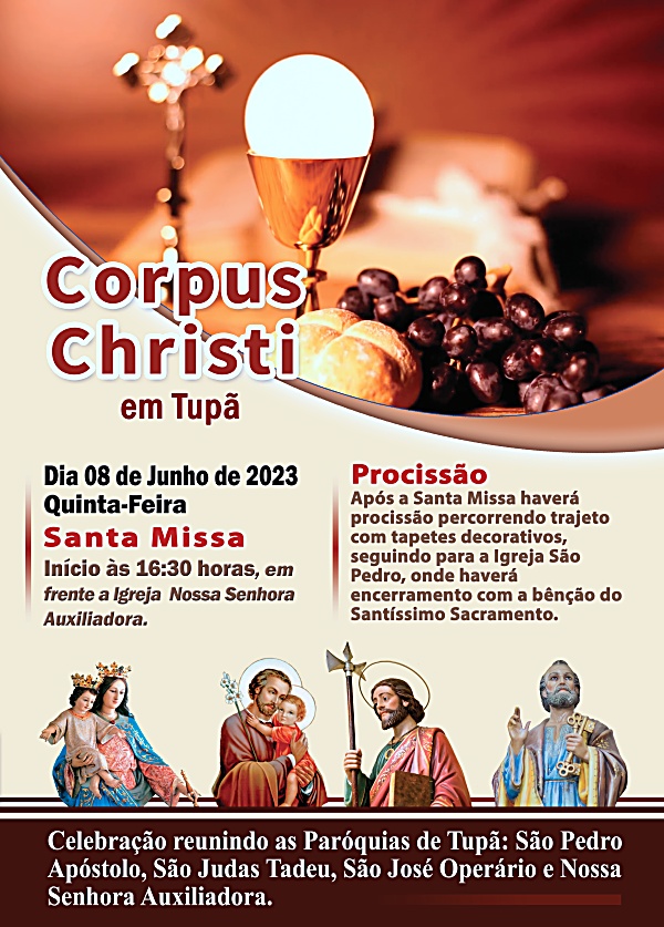 Celebrao de Corpus Christi reunir as quatro parquias de Tup