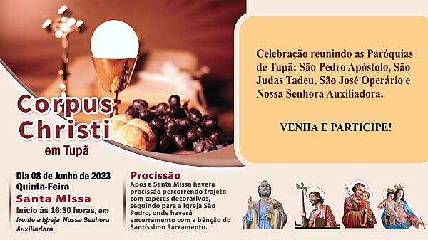 Celebração de Corpus Christi reunirá as quatro paróquias de Tupã