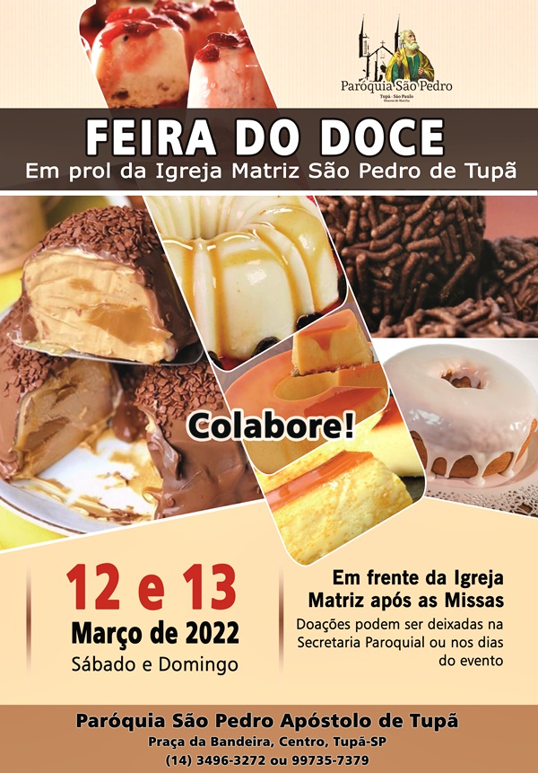 Feira do Doce será realizada pela São Pedro de Tupã no mês de março