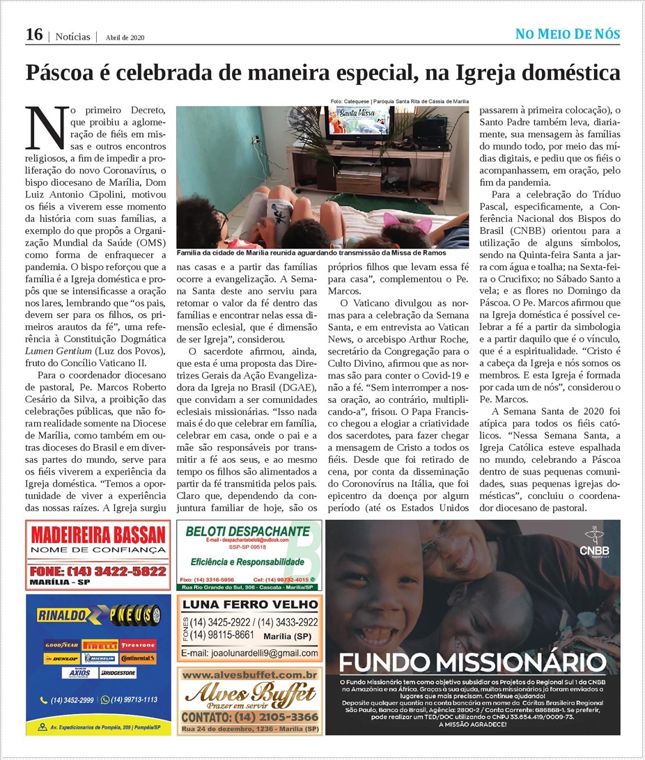Jornal No Meio de Nós - Diocese de Marília/SP
