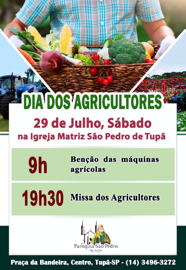 So Pedro de Tup celebrar missa especial para os agricultores e bno das mquinas agrcolas