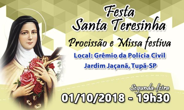 Comunidade de Santa Teresinha do Menino Jesus irá celebrar dia da Padroeira