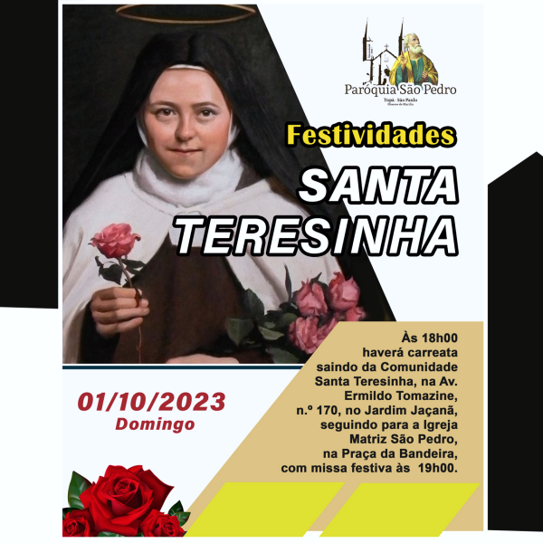 Santa Teresinha ter celebrao festiva no prximo dia 01 de outubro