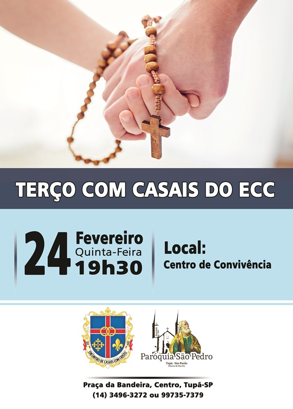ECC paroquial da São Pedro de Tupã realizará terço com os casais