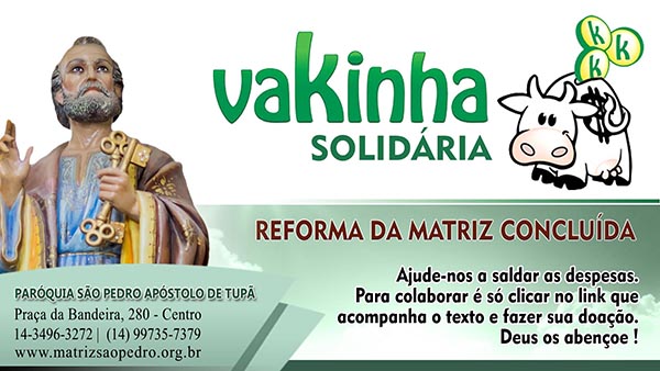 So Pedro de Tup promove 'Vakinha Solidria' para despesas da parquia