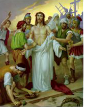 DCIMA ESTAO DA VIA SACRA: Jesus  despido de Suas vestes
